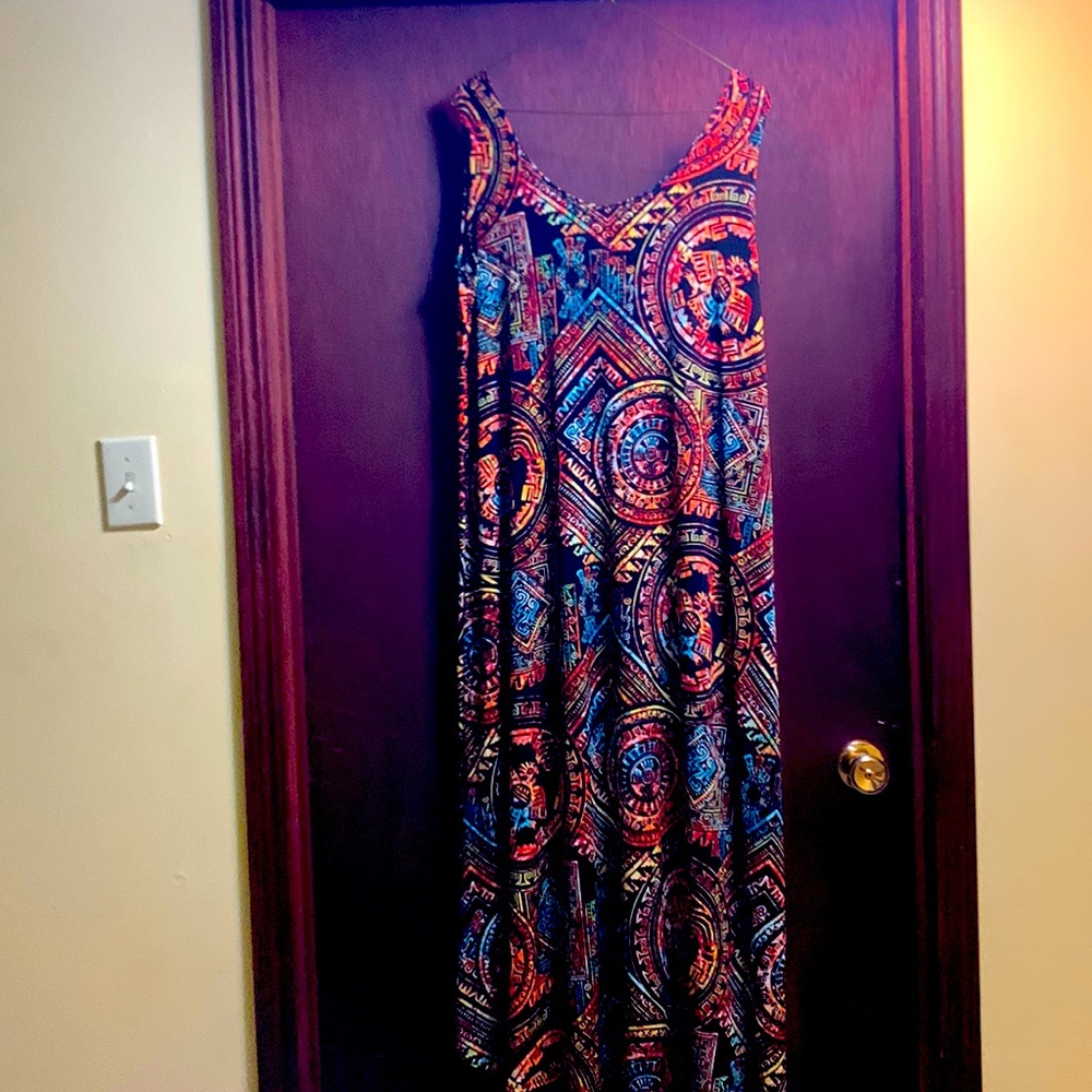 Aztec Print Sleeveless Dress